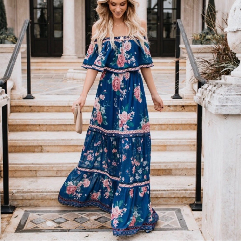 Off the shoulder maxi dress